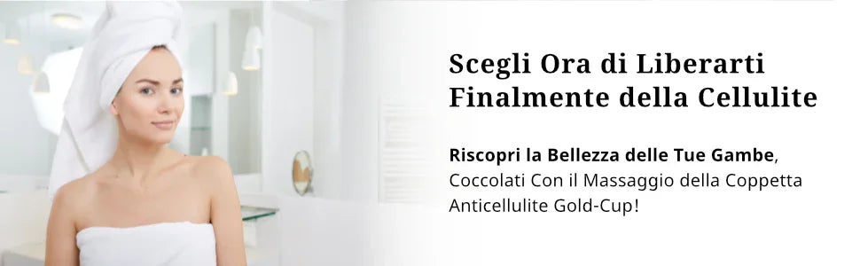 Banner coppetta anticellulite Gold-Cup XWOOX: libérati dalla cellulite con il massaggio cupping