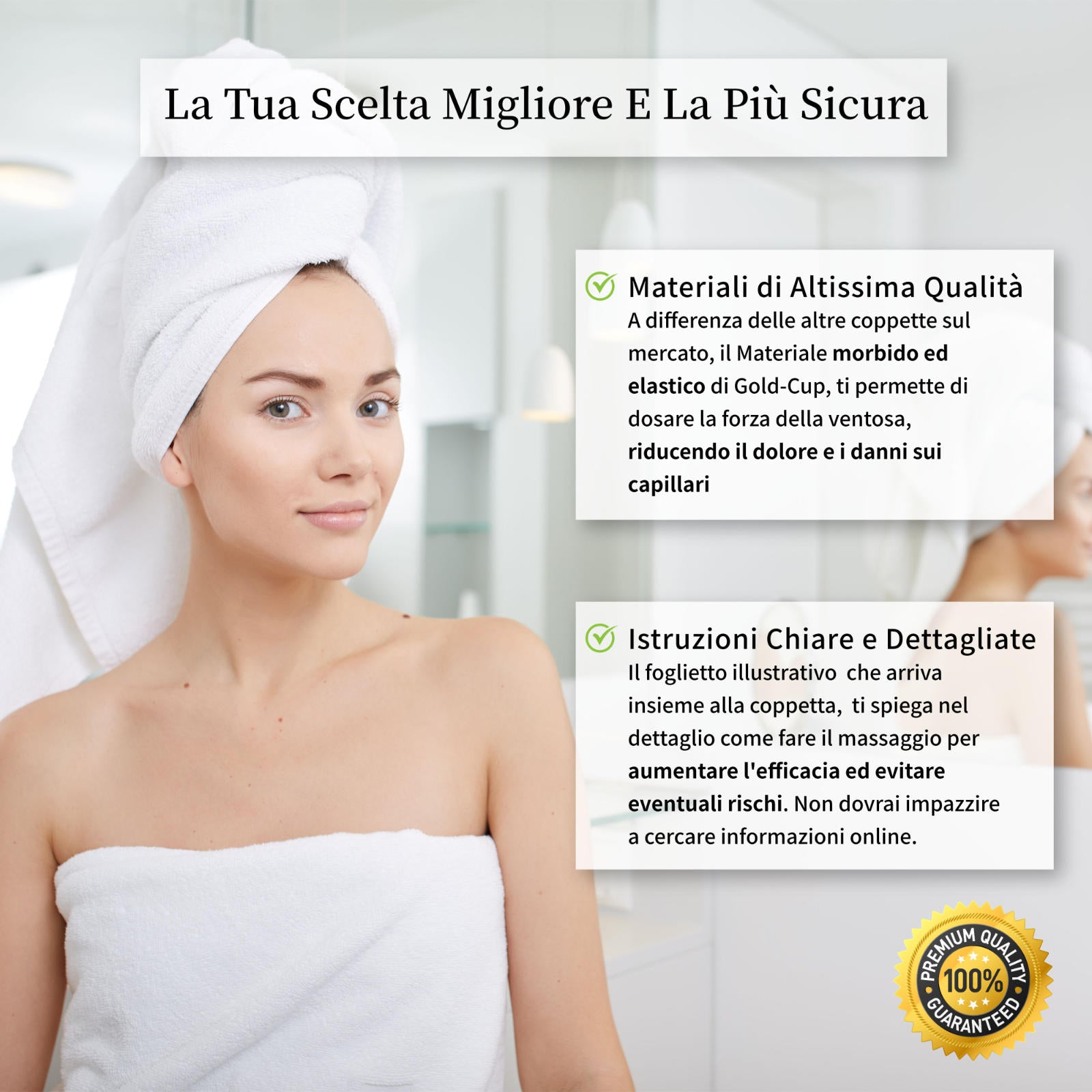Coppetta anticellulite in silicone medicale - sicura per i capillari
