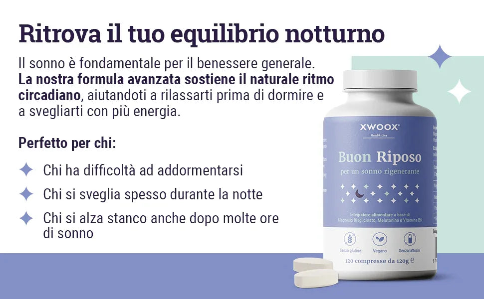 Buon Riposo XWOOX: formula per riequilibrare il ritmo circadiano e migliorare il sonno notturno