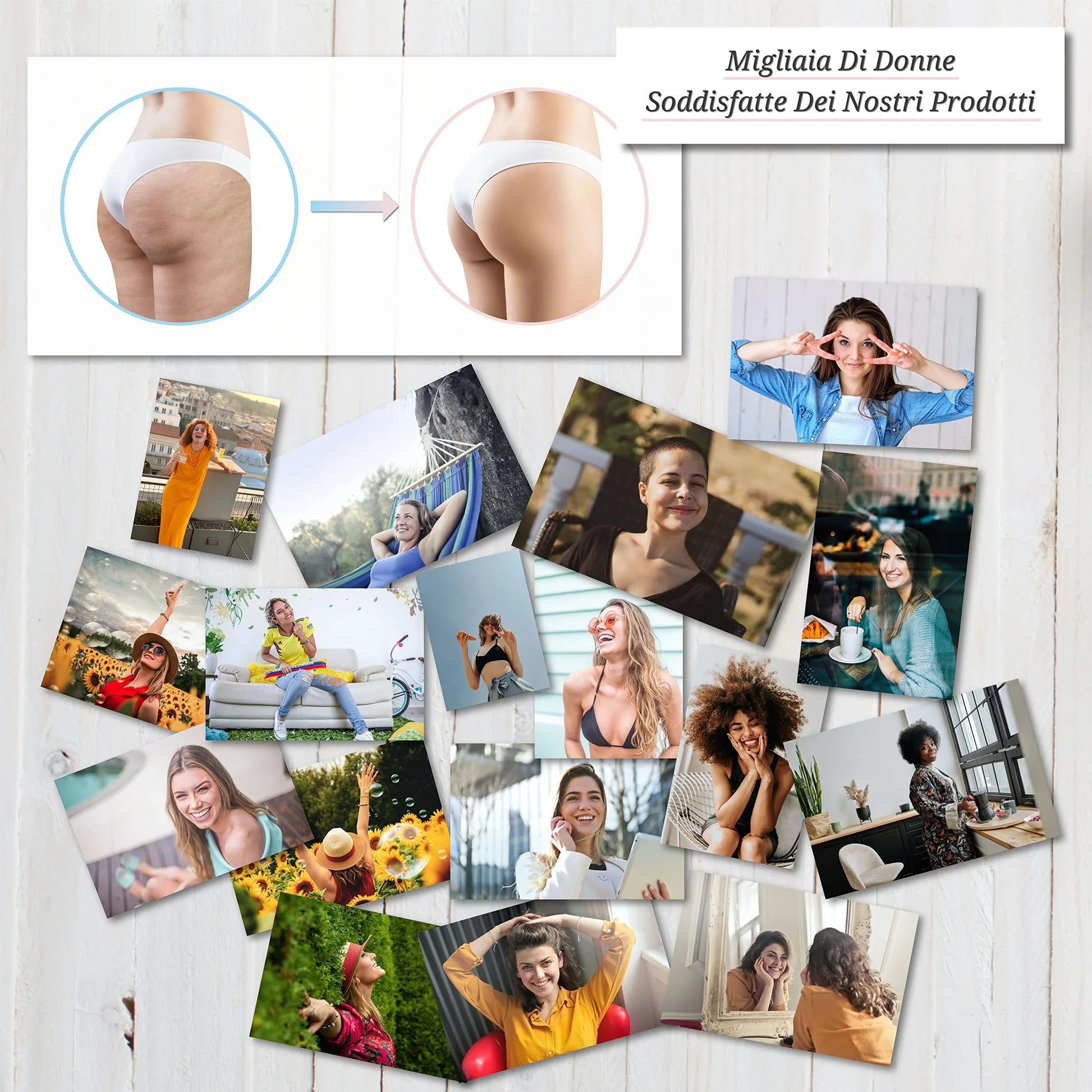 Migliaia di donne soddisfatte dell'Olio Anticellulite XWOOX, confronto prima e dopo